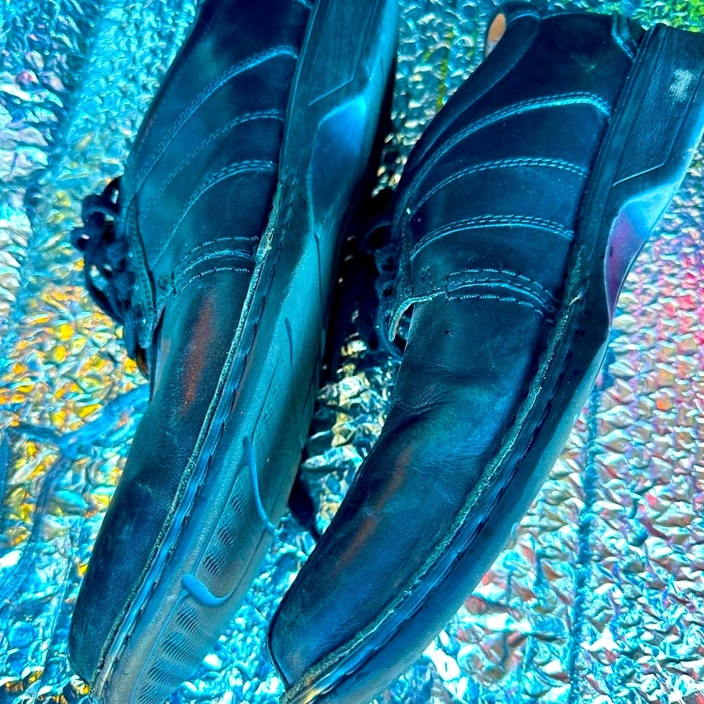 Black Leather Clarks